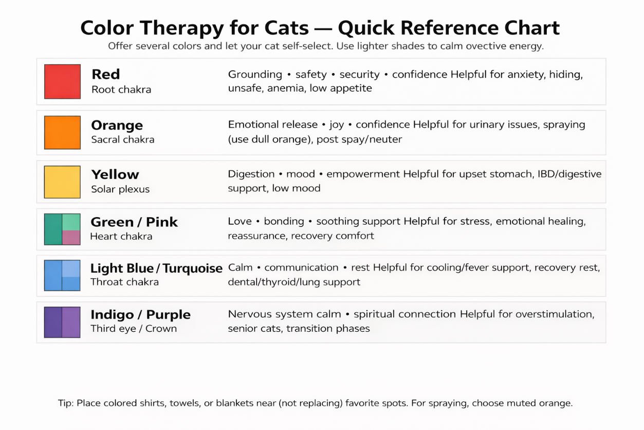 How Color Therapy Works For Cats – With Color Guide